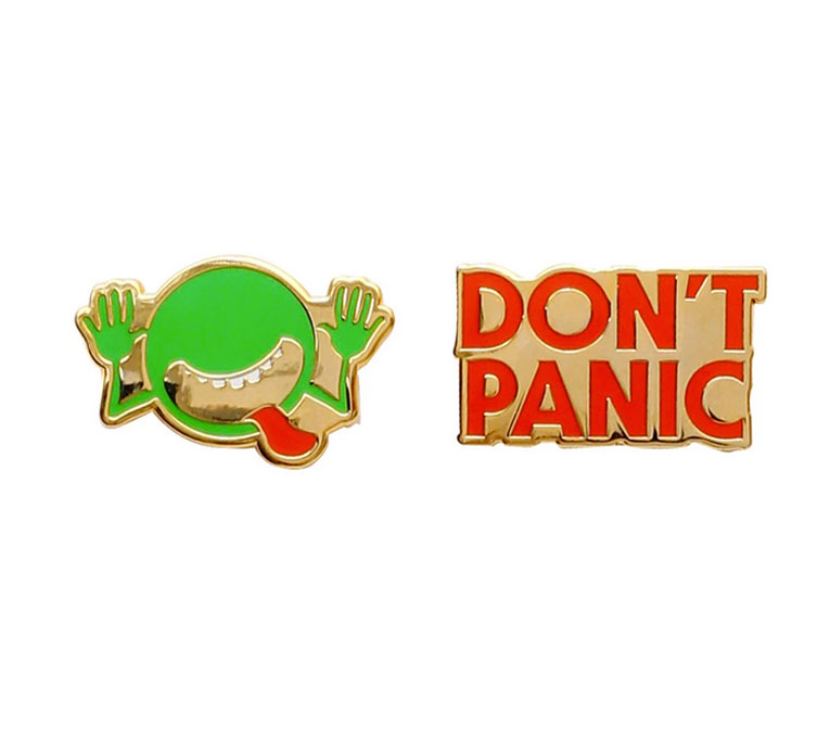 Don't panic The Hitchhiker's Guide to the Galaxy Sticker for Sale